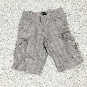Alpha Industries Cargo Shorts Mens 32 Gray Plaid Cotton Canvas Military Utility